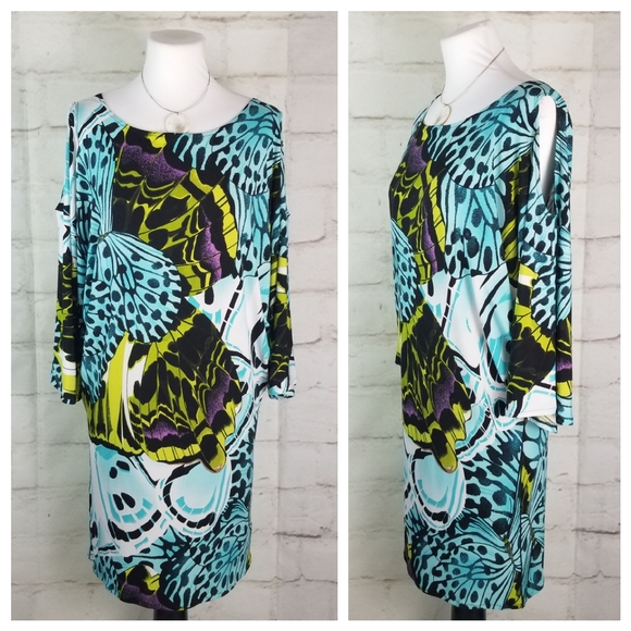 Patchington M Butterfly Cut-Out Sleeve Mini Dress - Picture 3 of 9